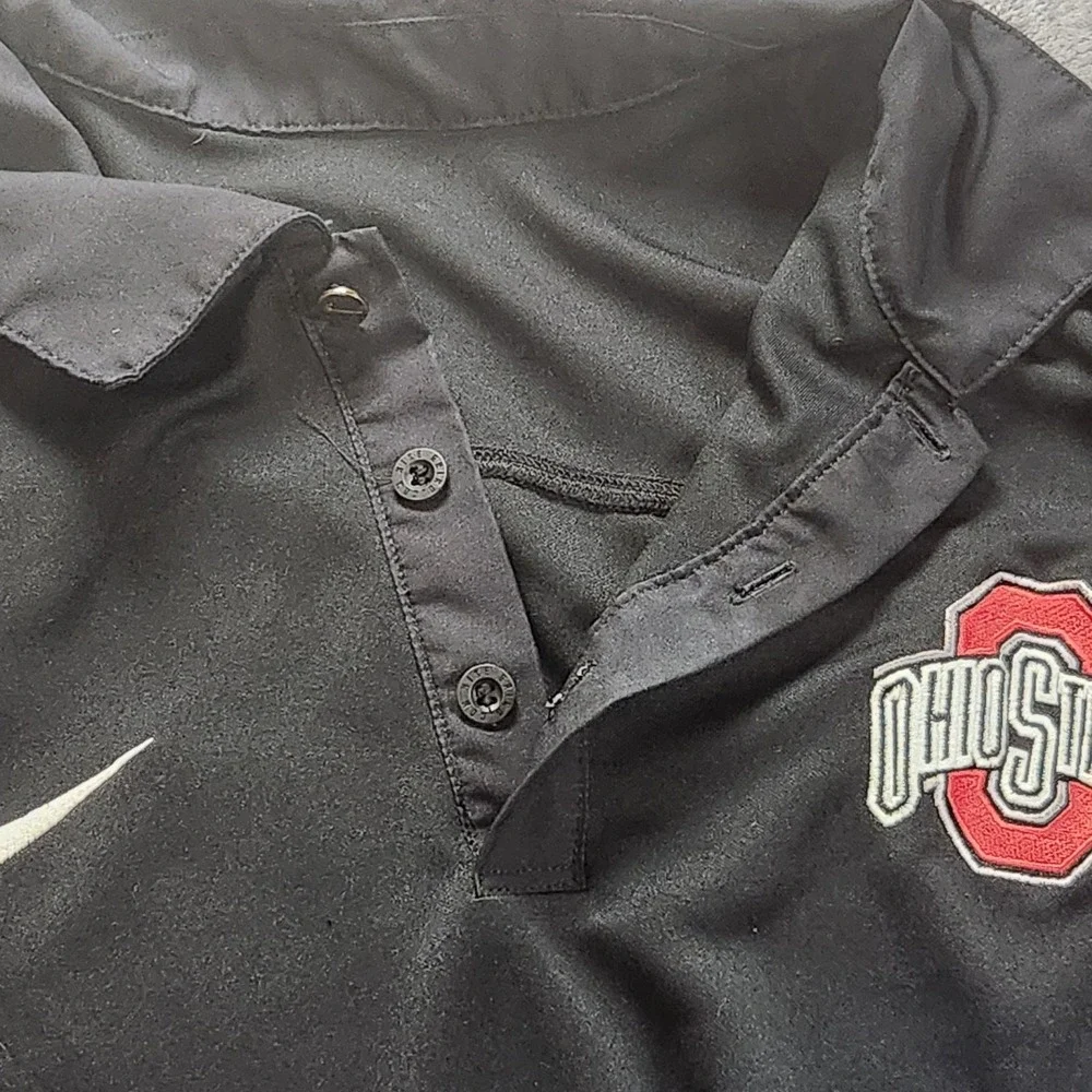 Nike Polo Mens Black XL Dri Fit Ohio State Buckeyes OSU Coaches Sideline